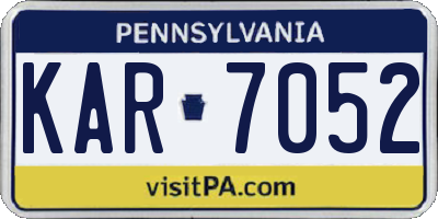 PA license plate KAR7052