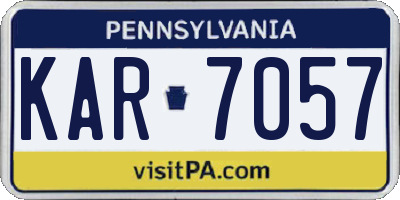PA license plate KAR7057