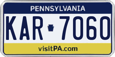 PA license plate KAR7060