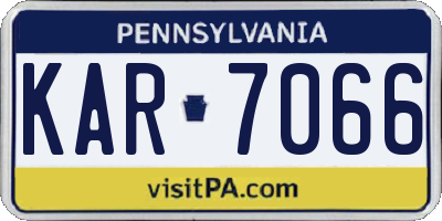 PA license plate KAR7066