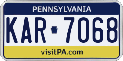 PA license plate KAR7068