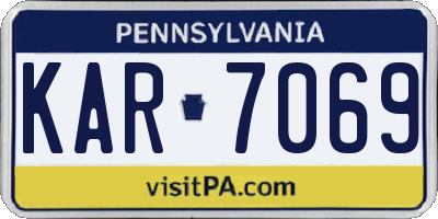 PA license plate KAR7069