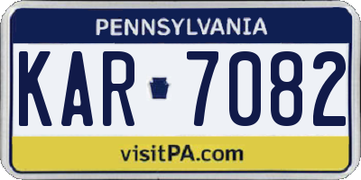 PA license plate KAR7082