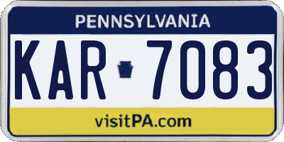PA license plate KAR7083