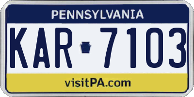 PA license plate KAR7103