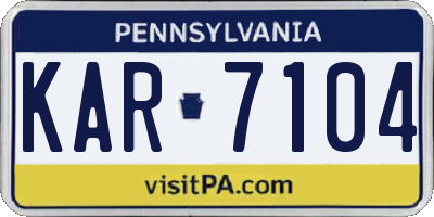 PA license plate KAR7104