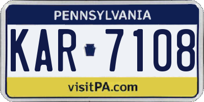 PA license plate KAR7108