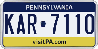 PA license plate KAR7110