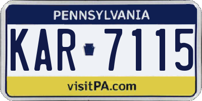 PA license plate KAR7115