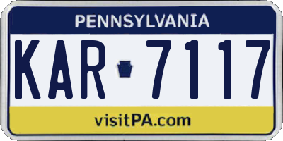 PA license plate KAR7117
