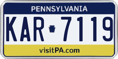 PA license plate KAR7119