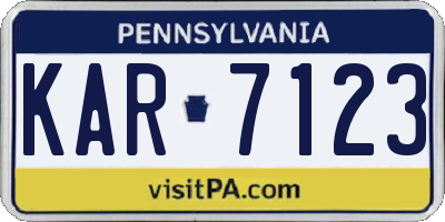 PA license plate KAR7123