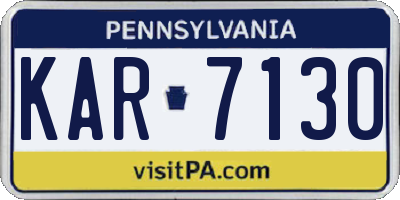 PA license plate KAR7130