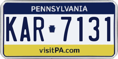 PA license plate KAR7131