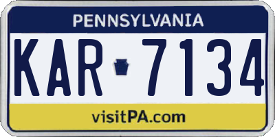 PA license plate KAR7134