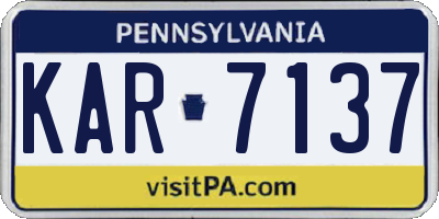 PA license plate KAR7137