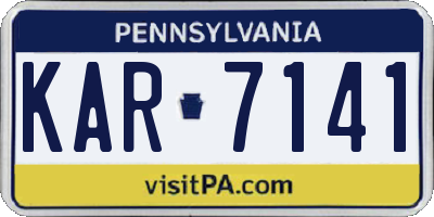PA license plate KAR7141