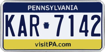 PA license plate KAR7142
