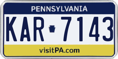 PA license plate KAR7143
