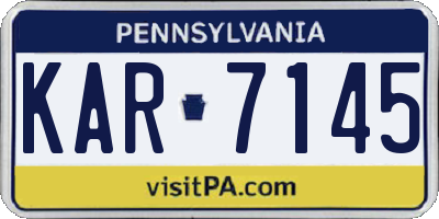 PA license plate KAR7145
