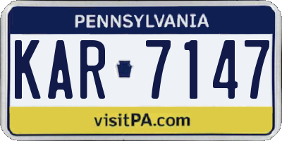 PA license plate KAR7147