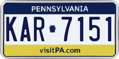 PA license plate KAR7151