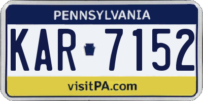 PA license plate KAR7152