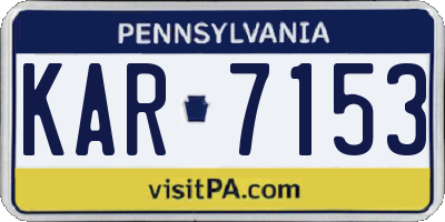 PA license plate KAR7153