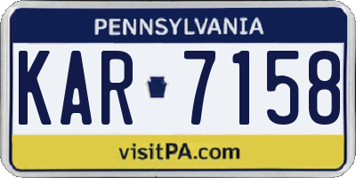 PA license plate KAR7158