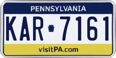 PA license plate KAR7161