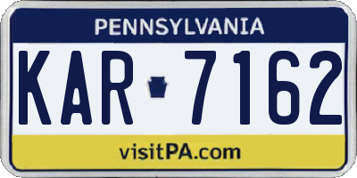 PA license plate KAR7162