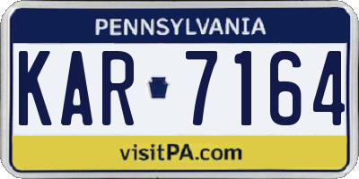 PA license plate KAR7164