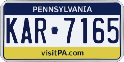PA license plate KAR7165