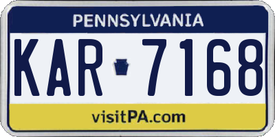PA license plate KAR7168