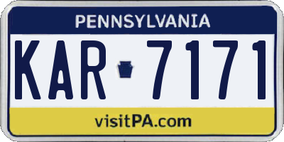 PA license plate KAR7171