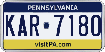 PA license plate KAR7180