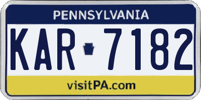 PA license plate KAR7182