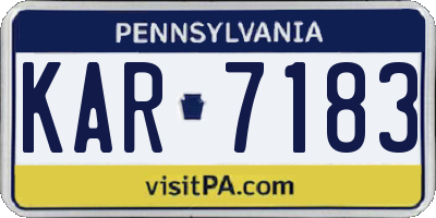 PA license plate KAR7183