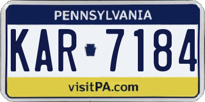 PA license plate KAR7184