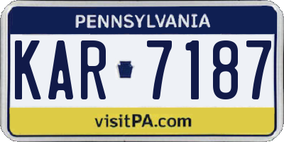PA license plate KAR7187