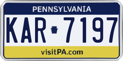 PA license plate KAR7197