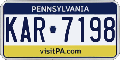 PA license plate KAR7198