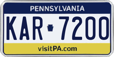 PA license plate KAR7200