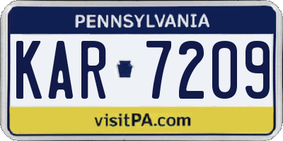 PA license plate KAR7209