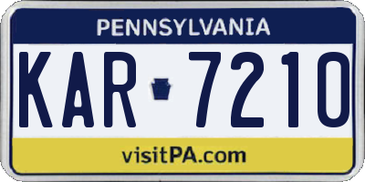 PA license plate KAR7210