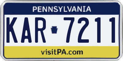 PA license plate KAR7211