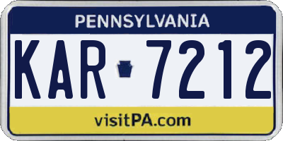 PA license plate KAR7212
