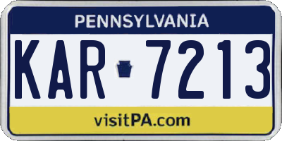 PA license plate KAR7213