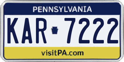 PA license plate KAR7222