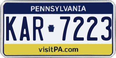 PA license plate KAR7223